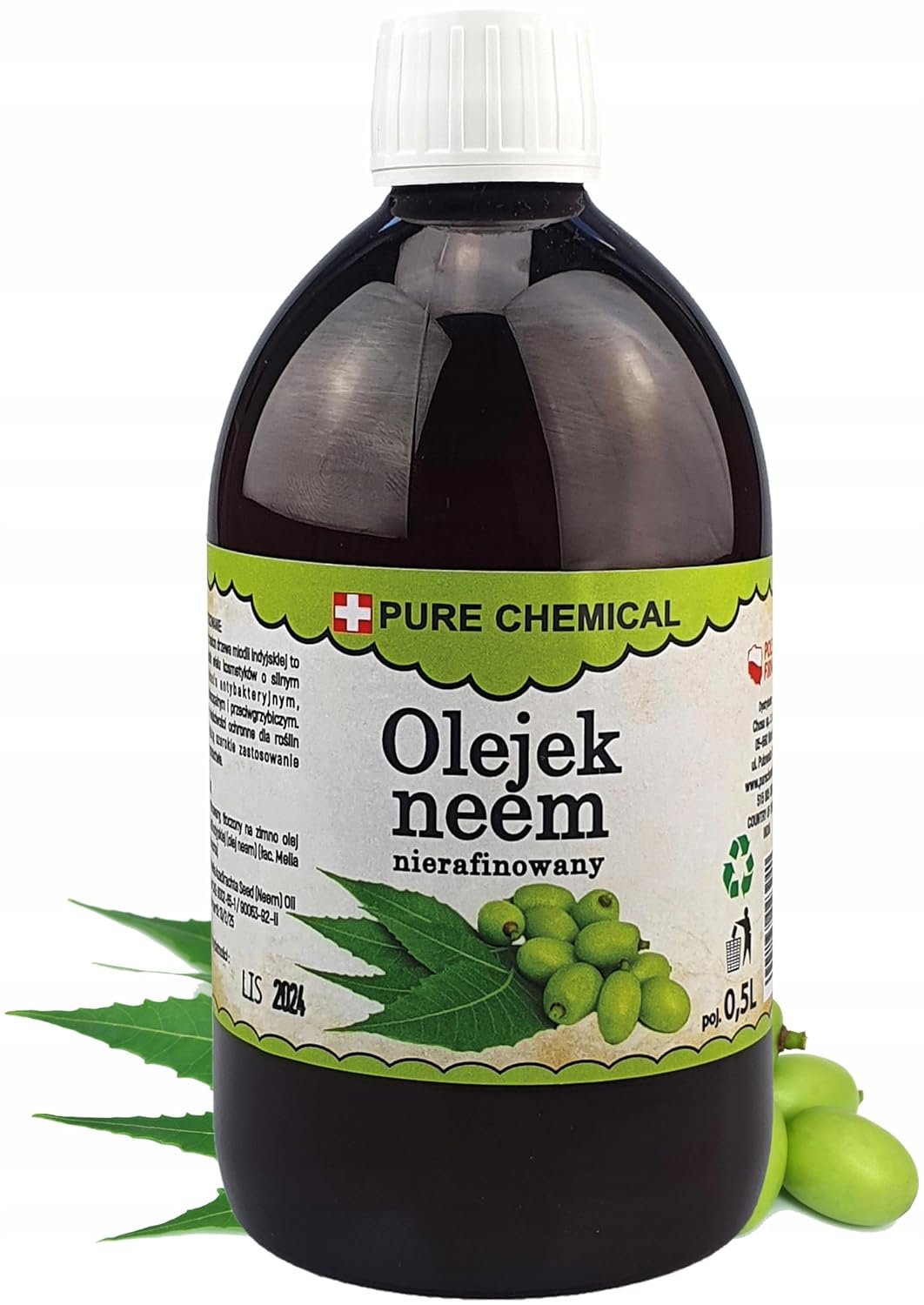 CHOSA Reines Neemöl Kaltgepresst Unraffiniert 500 ml - 100% Rein Neem Öl Haare und Körper für alle H