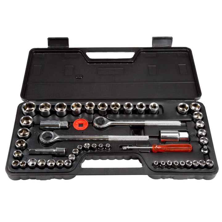 Stalwart 75-HT3014 SAE und metrisches Steckschlüssel-Set, 1/4, 3/8 und 1/2 Zoll, 52-teilig 52 Teile,