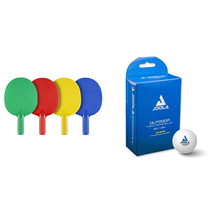 JOOLA 54830 TT-Schläger Set Multicolor Bat Tisch Tennis, mehrfarbik, One Size Bundle mit Tischtennis