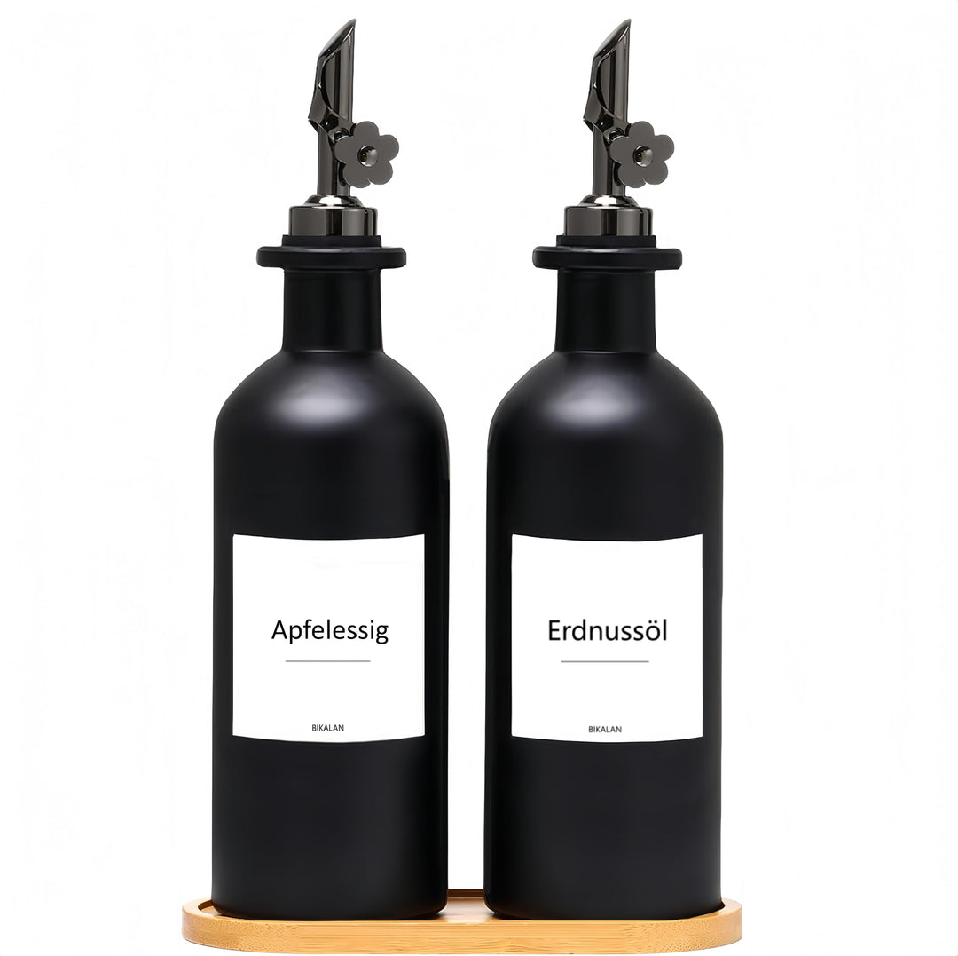 Essig und Ölflaschen Set, 500ml x 2 Ölflasche, Olivenöl Flasche Set, Ölspender, Automatisches Öffnen
