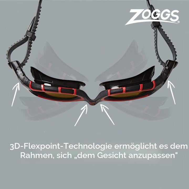 Zoggs Predator Flex Polarized Ultra-Smaller Fit Schwimmbrillen S Red / Black / Copper Polarized, S R