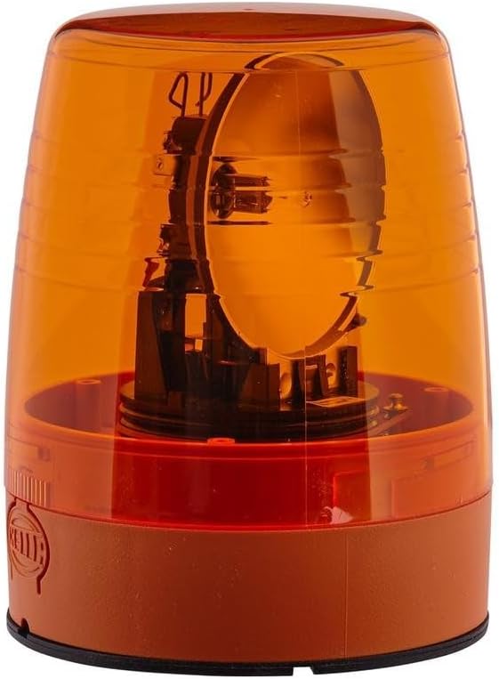 HELLA - Halogen-Rundumkennleuchte - KL JuniorPlus - 12V - gelb - Anbau/geschraubt - Stecker: Flachst