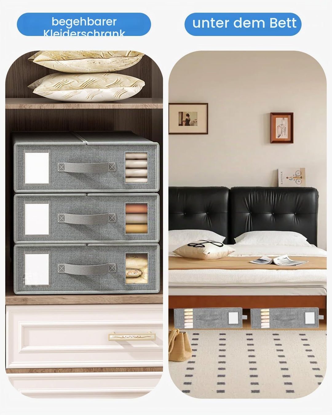 Aufbewahrung Bettwäsche Organizer, 6 PCS Faltbarer Aufbewahrungstasche für Bettlaken Kann in Kleider