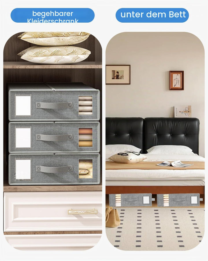 Aufbewahrung Bettwäsche Organizer, 6 PCS Faltbarer Aufbewahrungstasche für Bettlaken Kann in Kleider