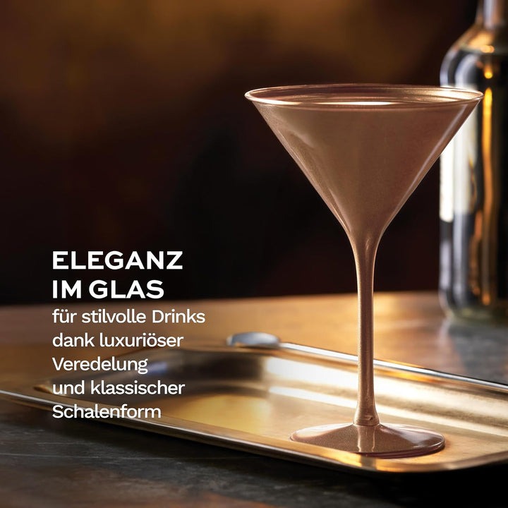 Stölzle Lausitz Cocktailschale Elements 240ml I Martini Gläser 6er Set I bronze I Cocktailgläser spü