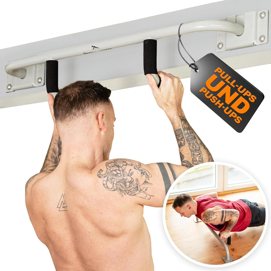 DuoBar Klimmzugstange [Wandmontage Abnehmbar] Calisthenics Equipment Homegym für Zuhause Pull Up Bar