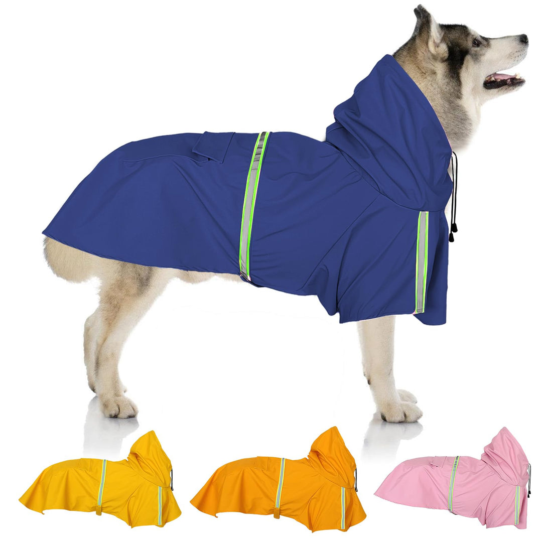 Regenmantel für Hunde, SilverChry Regenjacke für Hunde, Wasserdicht mit Kapuze, Atmungsaktiv, Wasser