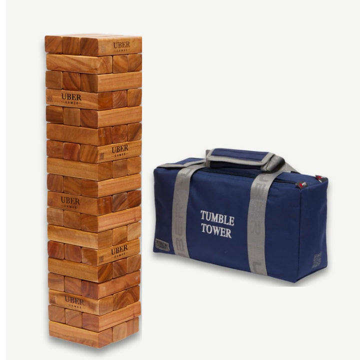 DOCTOR SPORT Hartholz Wackelturm XXL bis 250cm - Stapelturmspiel : das härteste Holz auf dem Markt -
