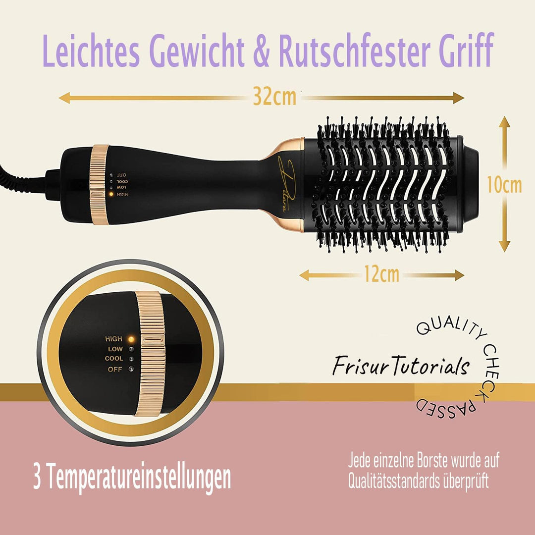 Professional VOLUMIZING PRO STYLER 2-in-1 Rundbürste | Warmluftbürste & Föhnbürste 1000W | Haartrock
