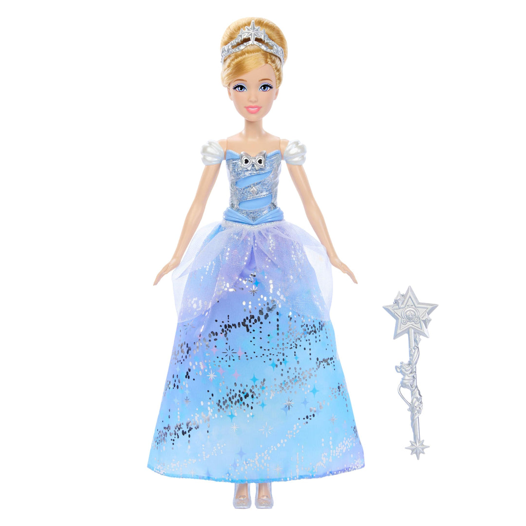 Mattel Disney Princess, Cinderella mit aufleuchtendem Kleid und Soundeffekten, aktiviert durch Zaube