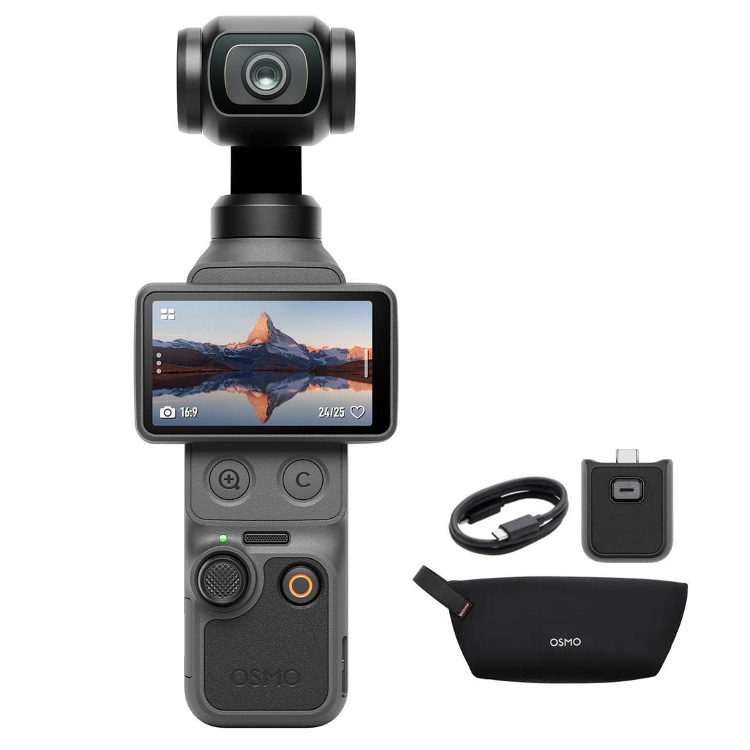 DJI Osmo Pocket 4 Essential Combo, Pocket Gimbal Vlog Kamera, 1″ CMOS und 4K/240fps, 3‑Achsen-Stabil