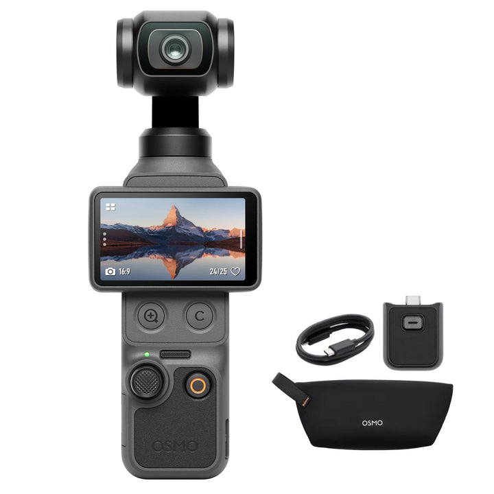 DJI Osmo Pocket 4 Essential Combo, Pocket Gimbal Vlog Kamera, 1″ CMOS und 4K/240fps, 3‑Achsen-Stabil