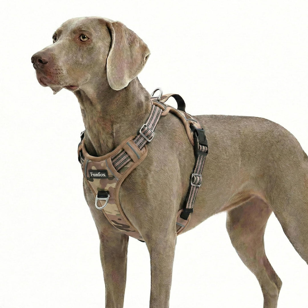 Funfox Hundegeschirr für Grosse Hunde No Pull Geschirr Einstellbar Anti Zug Sicherheitsgeschirr Hund