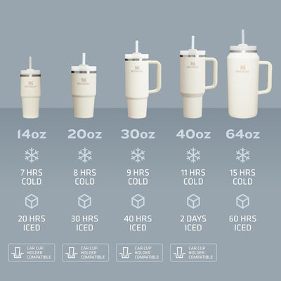 Stanley Quencher H2.0 FlowState vakuumisolierter Edelstahlbecher mit Deckel und Strohhalm, für Wasse