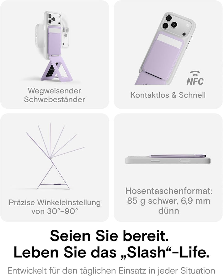 MOFT Handy Stativ für Smartphone, [Ultra Dünn &amp; Tragbar] Faltebar MOVAS Veganes Leder Stativ für Mag
