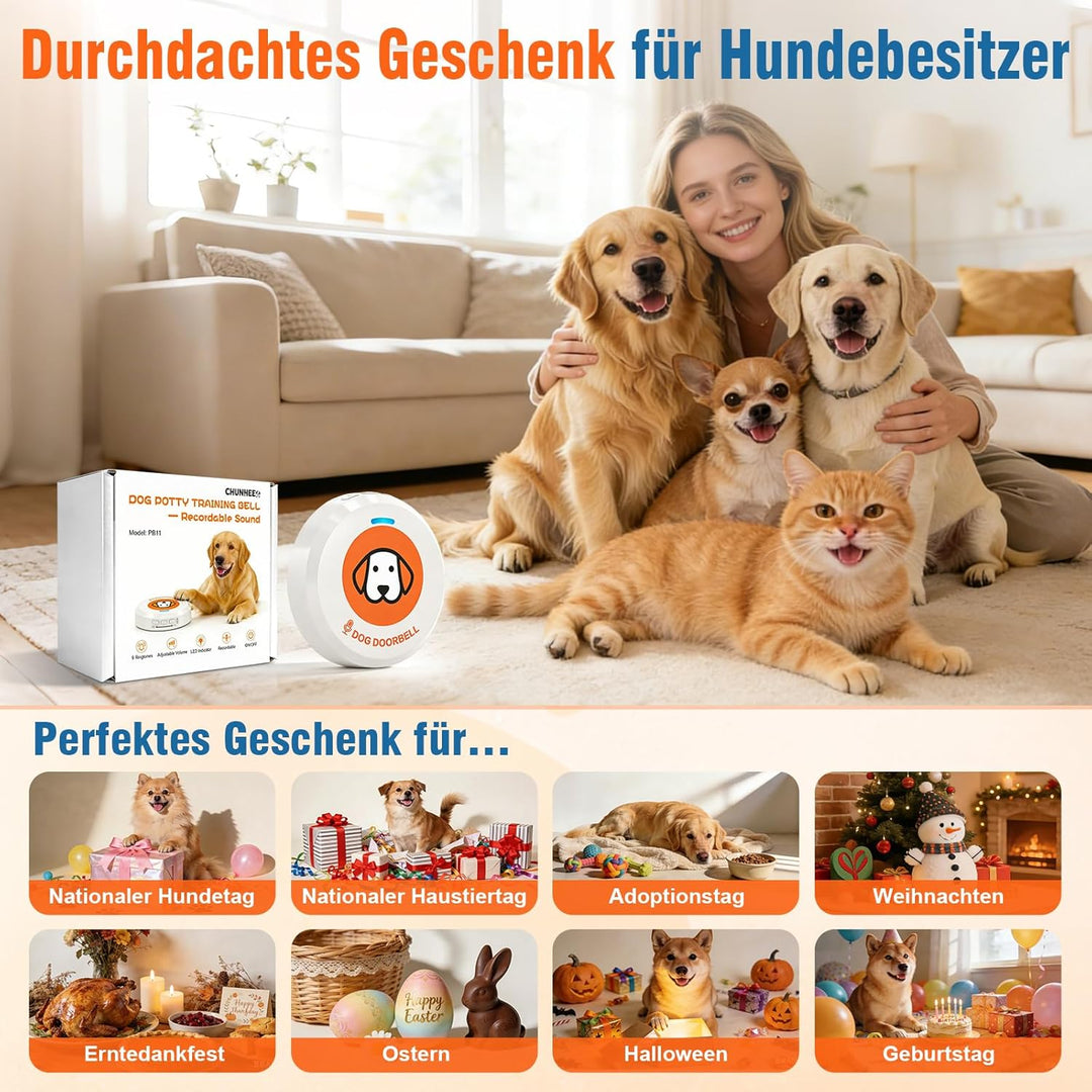 ChunHee Aufnahmeversion Katzenklingel/Hundeklingel Buzzer Hund Haustier Türglocken Sensor Berührt Wa