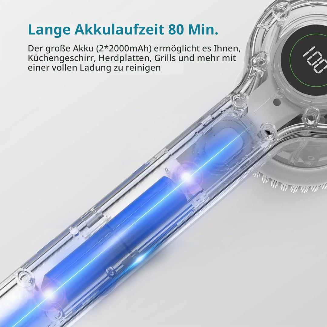 TILSWALL M4 Elektrische Reinigungsbürste mit LED-Anzeige, 60 W 7,4 V wiederaufladbare kabellose elek