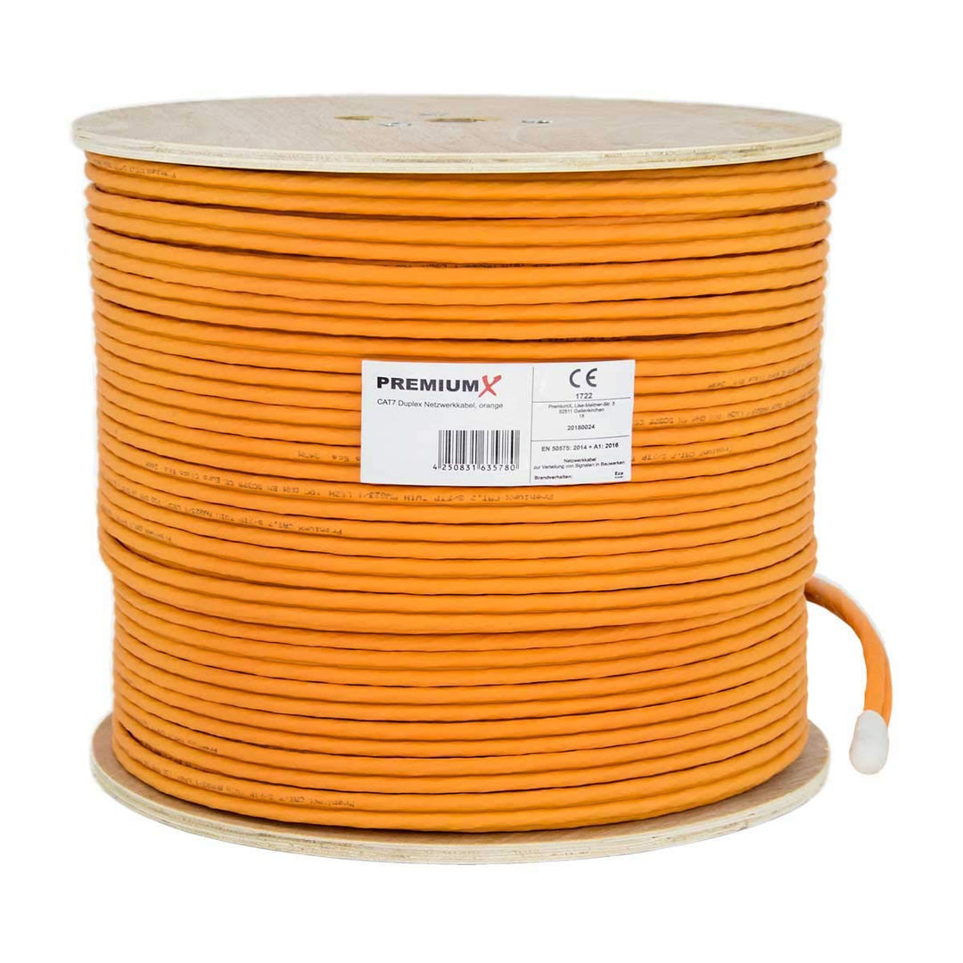 Premium X CAT 7 Netzwerkkabel 100m LAN Kabel Duplex Kupferkabel Ethernet Datenkabel S/FTP PiMF PoE E