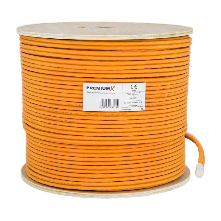 Premium X CAT 7 Netzwerkkabel 100m LAN Kabel Duplex Kupferkabel Ethernet Datenkabel S/FTP PiMF PoE E