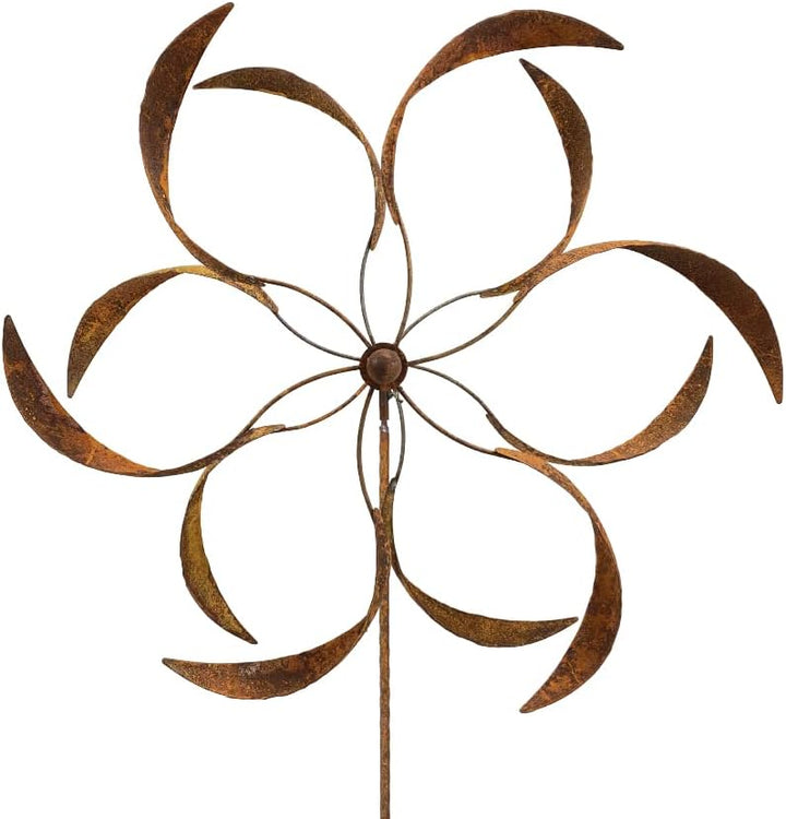 Grosses Metall Windrad 'Blume XXL' - massives Windspiel Windmühle für den Garten - wetterfest und st