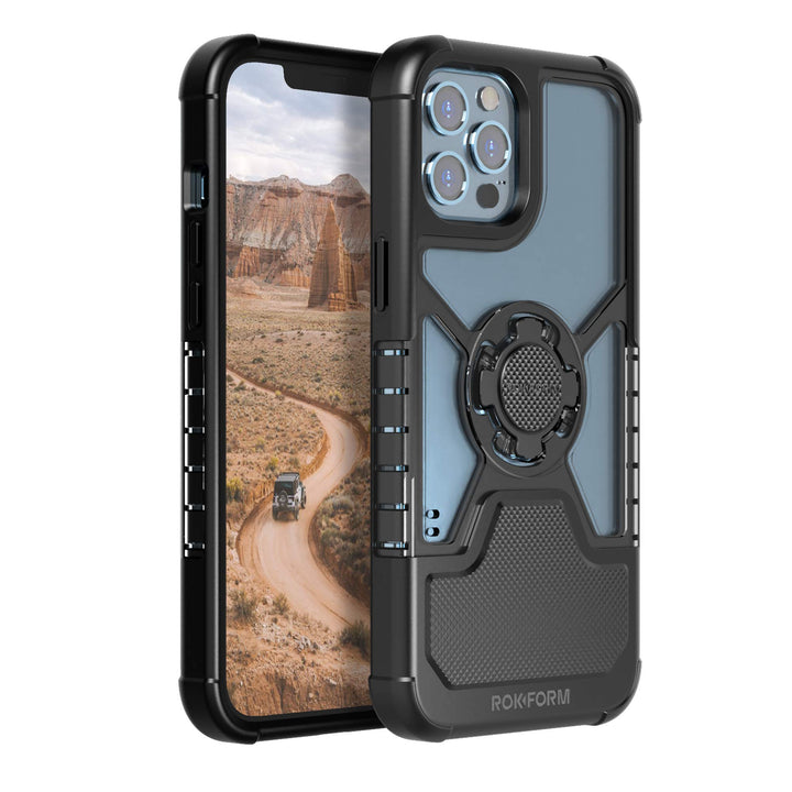 ROKFORM Schutzhülle für iPhone 12 Pro Max, magnetisch, mit Twist Lock, dünn, stossfest, Crystal Slim