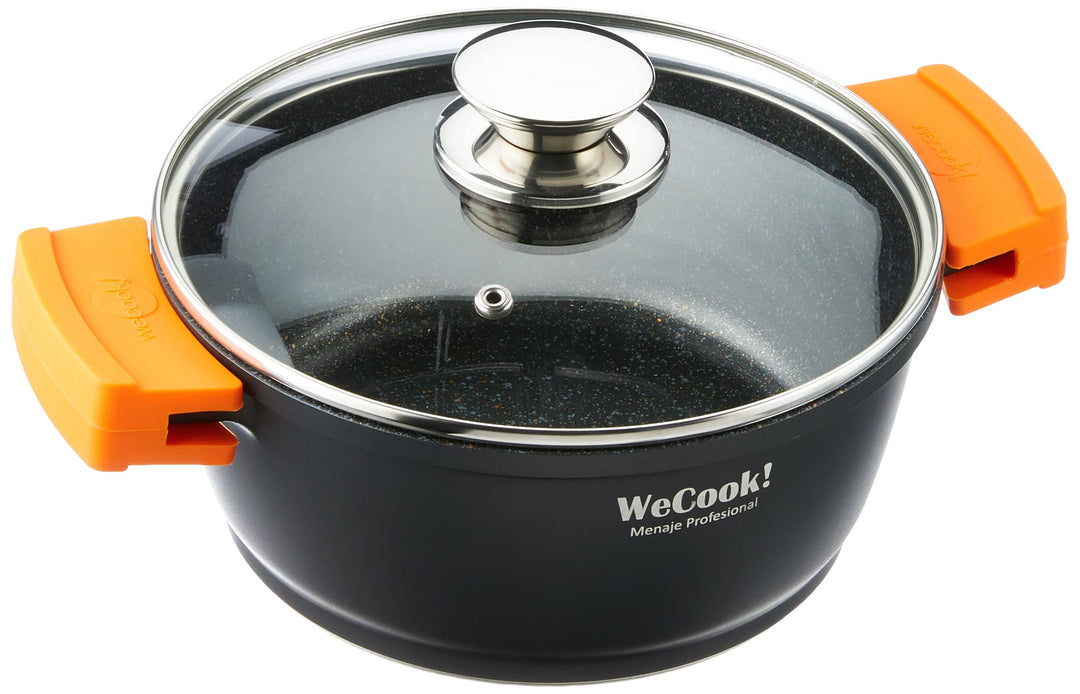 WECOOK! Ecochef Titan Hoher Kochtopf 20 cm Induktion mit Glasdeckel, Antihaftbeschichtung QUANTANIUM