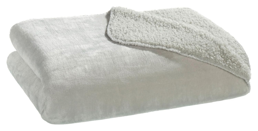 casa NOVA Wende-Wohndecke - Silbergrau - Polyester - 150 x 200 cm
