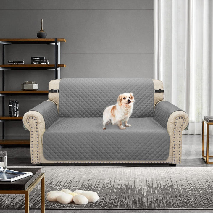 Granbest wasserdichte Sofabezug 2 Sitzer Anti-Rutsch Couchbezug mit Elastischen Riemen, Waschbare So