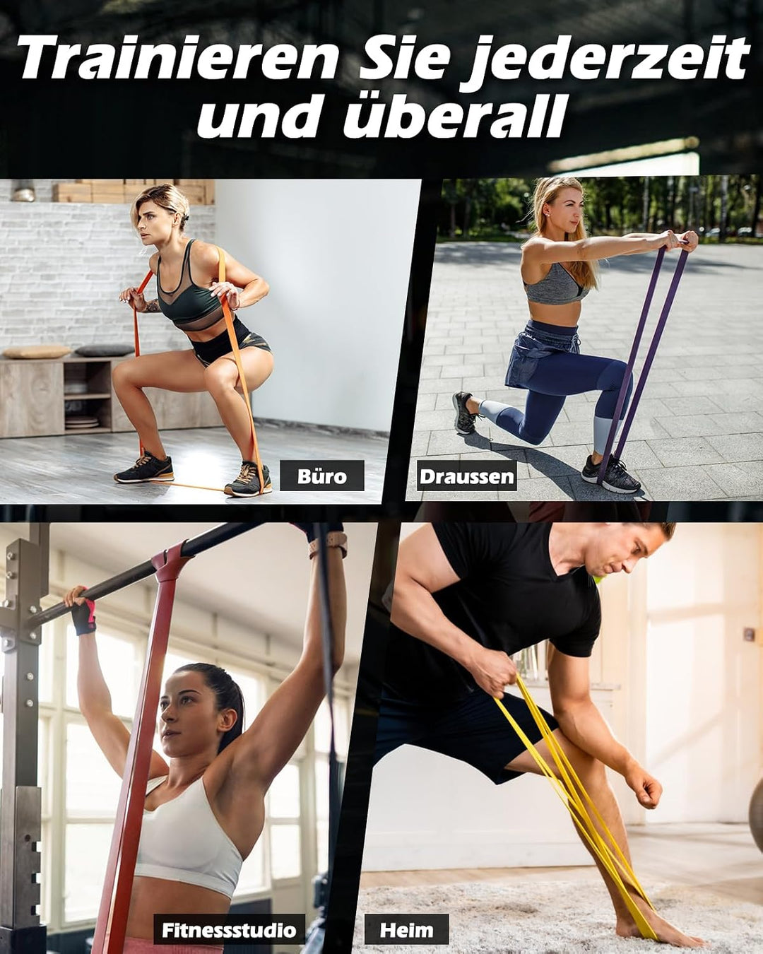 Zacro Resistance Bands, Fitnessbänder Widerstandsbänder, Widerstandsband Set mit Türanker, Fitnessbä
