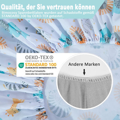 Bimocosy Spannbettlaken Spannbetttücher für Babybetten Kinderbett, atmungsaktives Mikrofaser Matratz