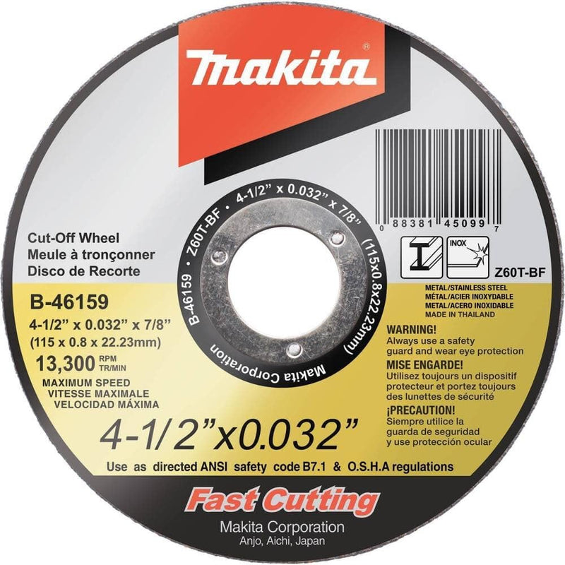 Makita b-46143 10,2 cm X .032 "x 5/20,3 cm Ultra Dünn geben, Rad, Edelstahl, B-46159-25 4.5-Inch Pac