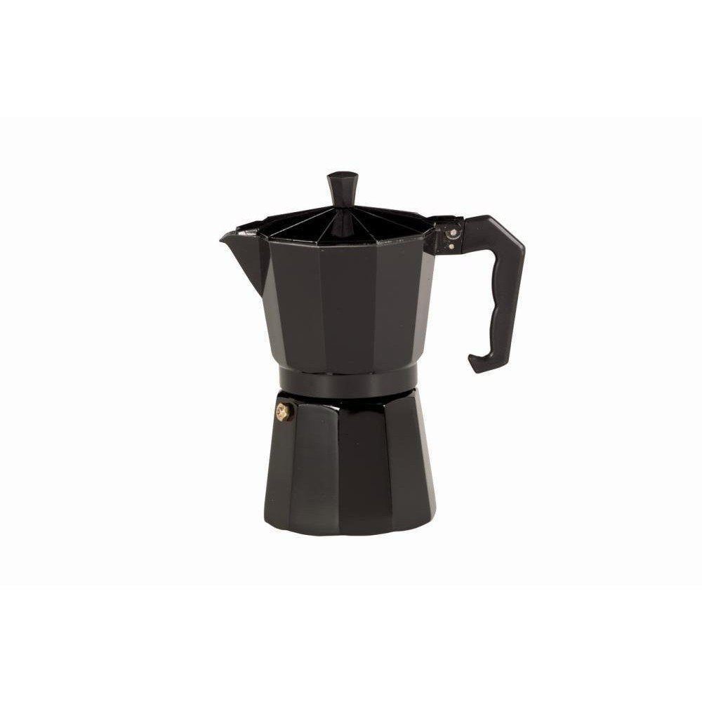 Krüger 501S Espressokcher Italiano NERO Gr. 3 T, Aluminium, Schwarz