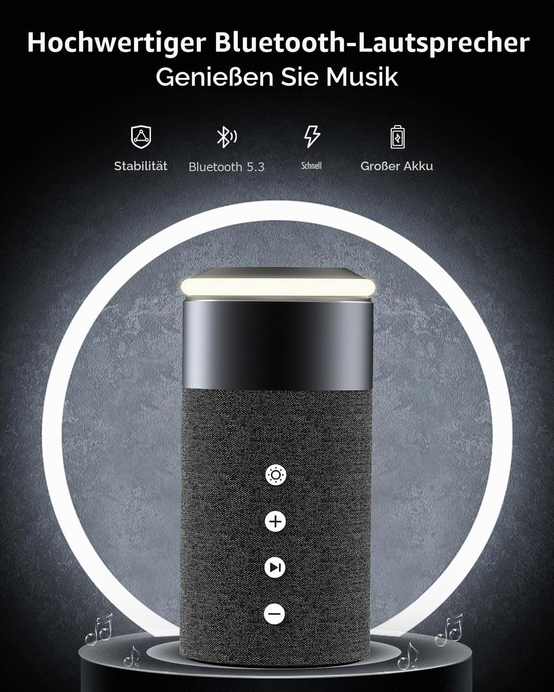 COLSUR Bluetooth Lautsprecher, Mag-Safe Kabelloses Ladegerät, Bluetooth Lautsprecher mit Nachtlicht,
