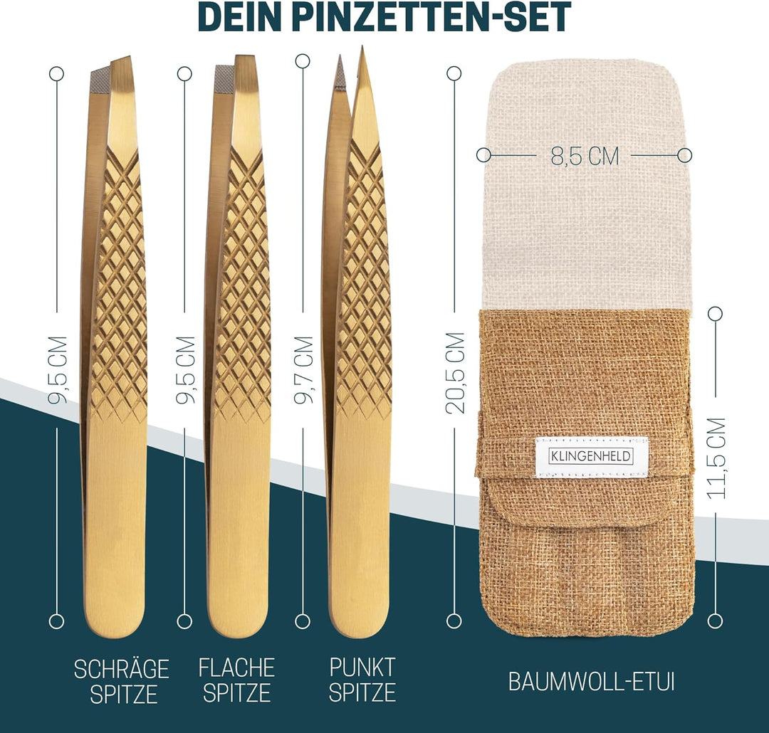 Profi Pinzetten-Set mit ComfortGrip-Spitzen & Anti-Rutsch Griff - Maximaler Halt & höchste Präzision