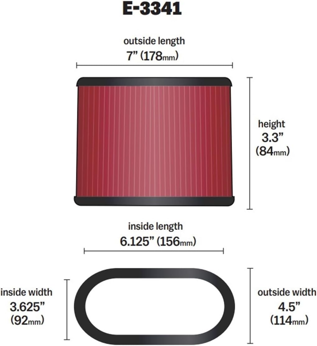 K&N E-3441 Waschbarer und wiederverwendbarer KFZ Custom Luftfilter