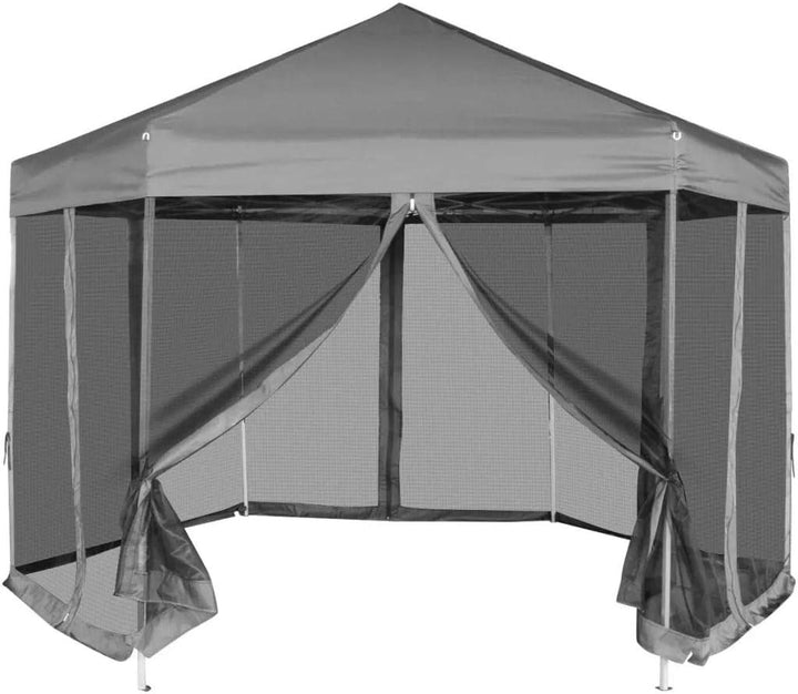 tidyard Sechseckiges Partyzelt Pop-Up Festzelt Faltbar Gartenzelt Garten Pavillon 3,6 x 3,1 m Faltpa