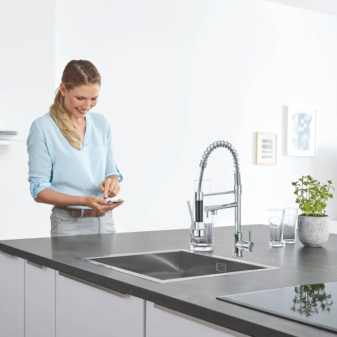 Saeuwtowy Mischbatterie für Spüle, Sprühflasche, Doppelfunktion, Küchenarmatur, 360 ° drehbar, Sprüh