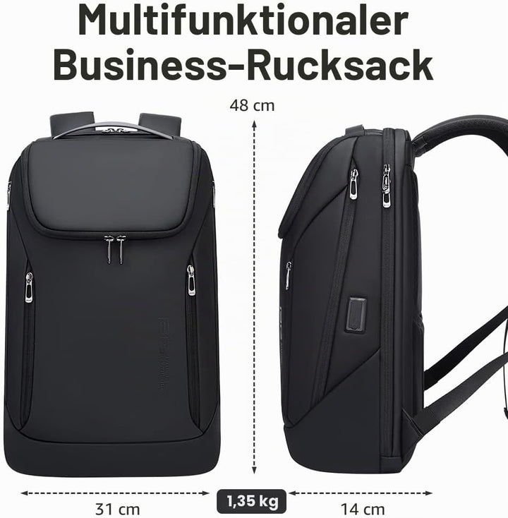 BANGE Business-Smart-Rucksack, wasserdicht, 39,6 cm (15,6 Zoll), Laptop-Rucksack mit USB-Ladeanschlu
