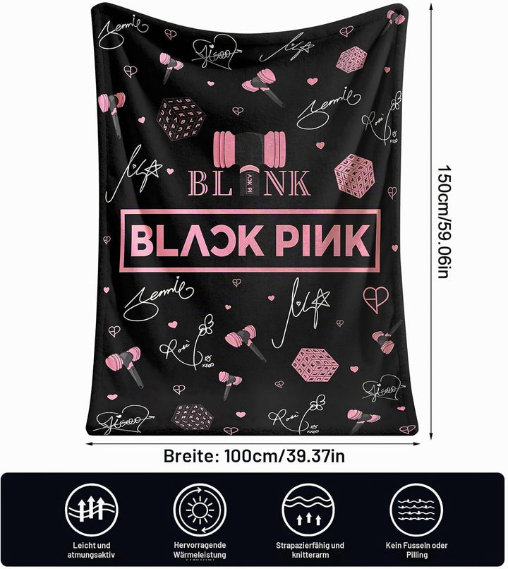 Blackpink Decke für Fans, Mehrzweck-Flanelldecke Superweiche Flanelldecke für Lounging Reisen Outdoo