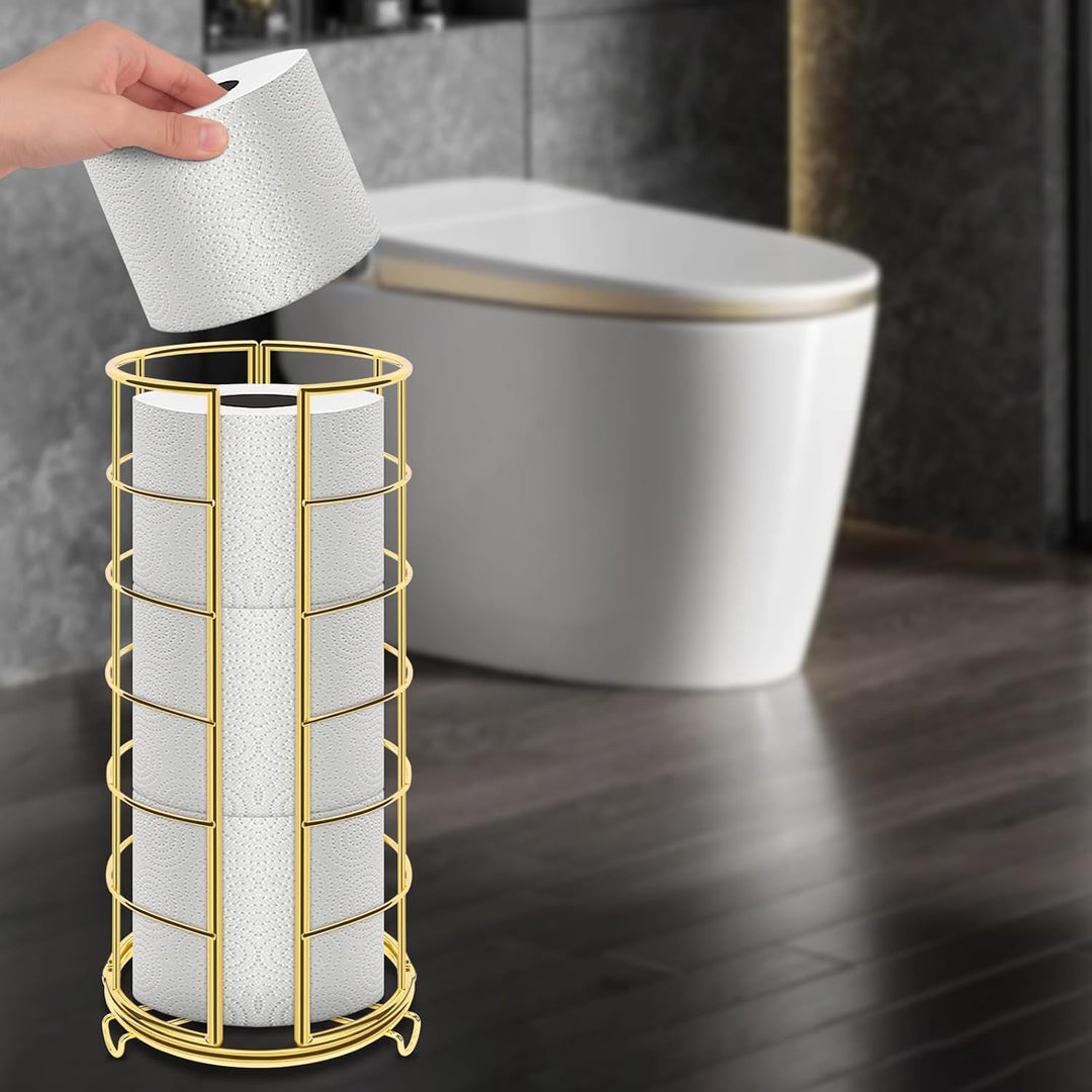 NearMoon Toilettenpapier-Organizer, freistehend, 3 Rollen, Taschentuchaufbewahrung, Metall, Badezimm