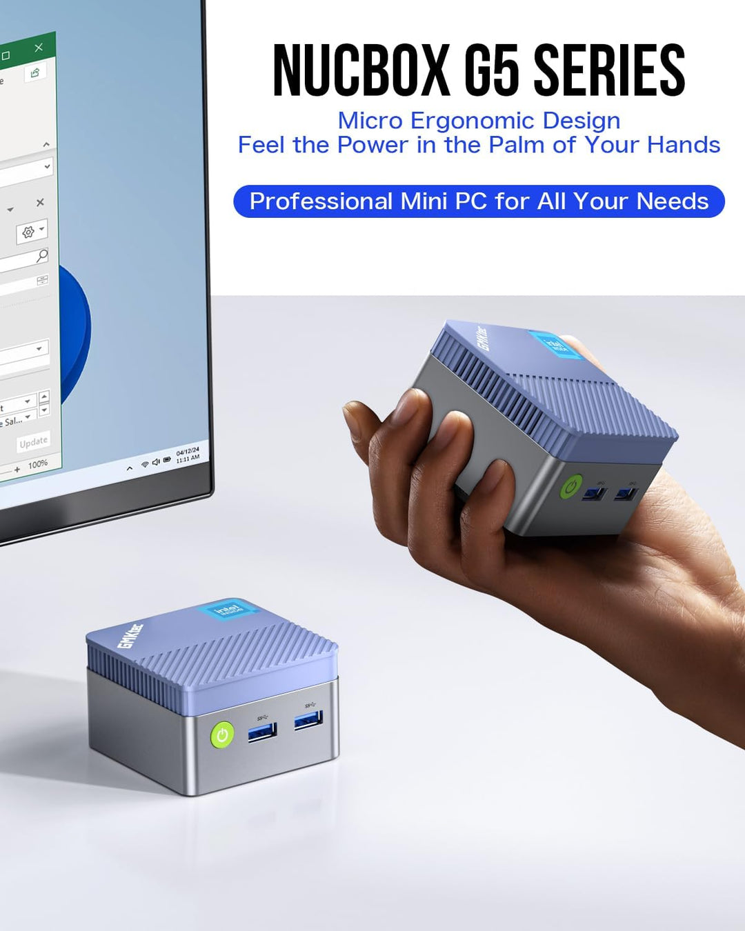 GMKtec Mini-PC N97, G5 Micro-Desktop-Computer, Intel Alder Lake N97 der 12. Generation (bis zu 3,60
