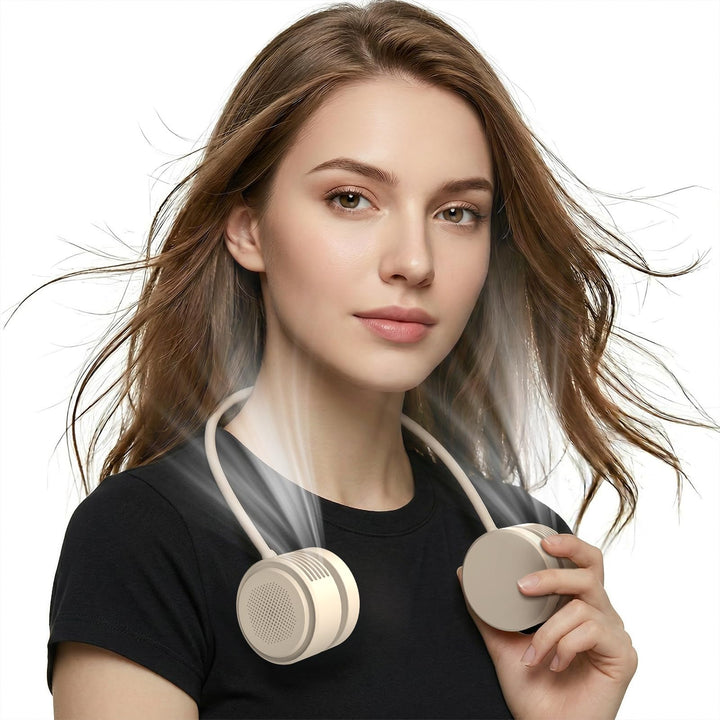 ViSSKO Nackenventilator Tragbarer, Halsventilator USB Mini, 3 Geschwindigkeiten, 2000mAh Persönliche