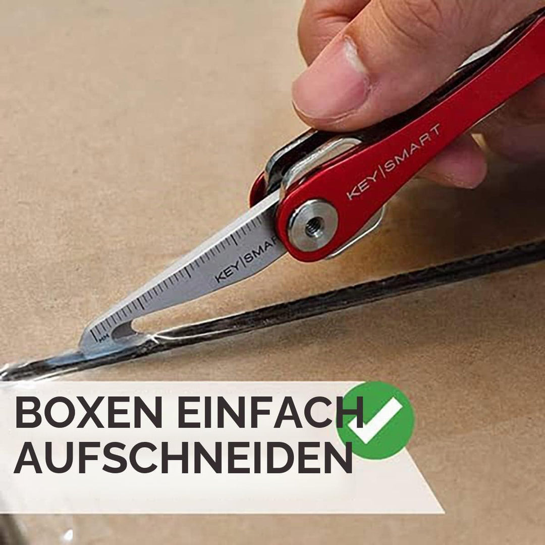 KeySmart MultiTool - 5-in-1 Mehrzweck-Schlüsselanhängerwerkzeug mit Kastenschneider, Lineal, Hebelst