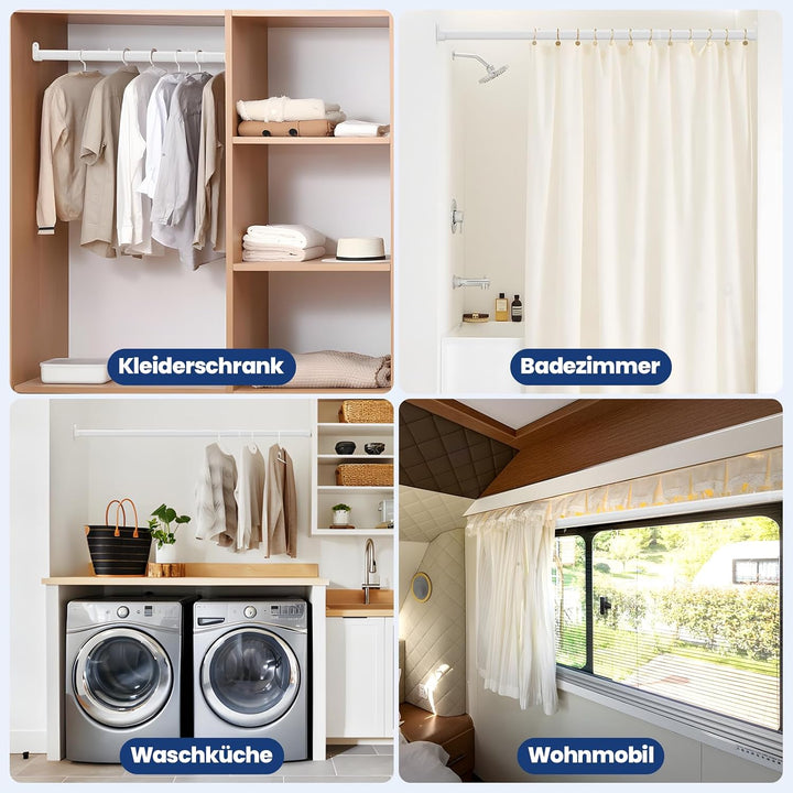 Mavivegue Kleiderstange Schrank, 42-100cm Oval Kleiderstange Ausziehbar | Kleiderstange Wandmontage