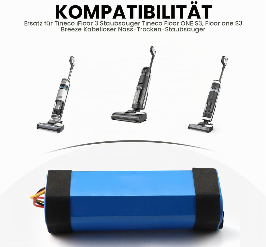 4000mAh Vacuum Cleaner Ersatz Akku Kompatibel mit Tineco iFloor 3, Floor ONE S3,Floor one S3 Breeze