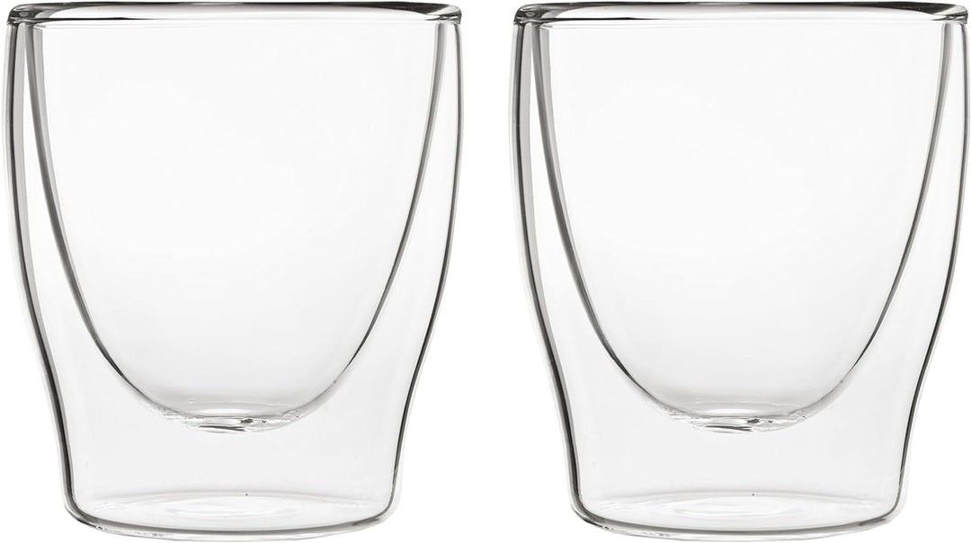 DUOS® Espressotassen Glas 4x80ml, Doppelwandige Gläser Latte Macchiato, Doppelwandige Kaffeegläser,