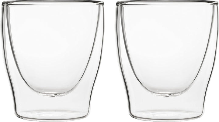 DUOS® Espressotassen Glas 4x80ml, Doppelwandige Gläser Latte Macchiato, Doppelwandige Kaffeegläser,