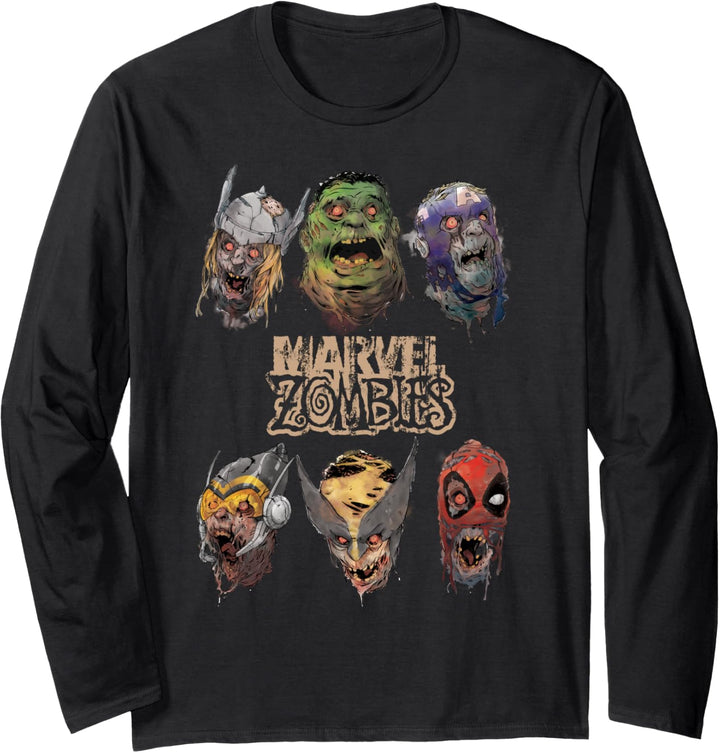 Marvel Zombies Group Shot Zombie Heads Langarmshirt