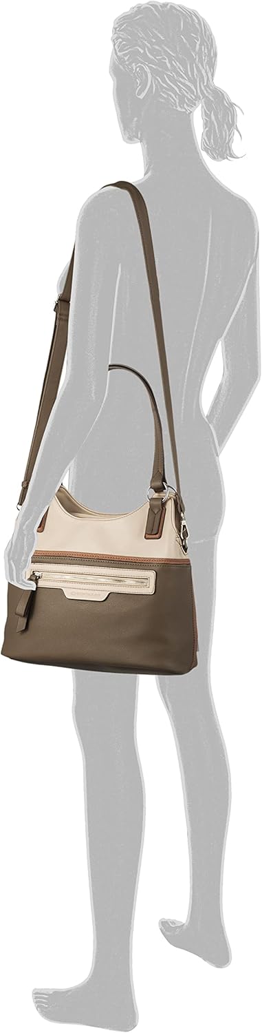 TOM TAILOR bags Jule Damen Shopper Umhängetasche ReissverschlussBraun 33 x 15 x 29,5 Mixed Taupe, 33