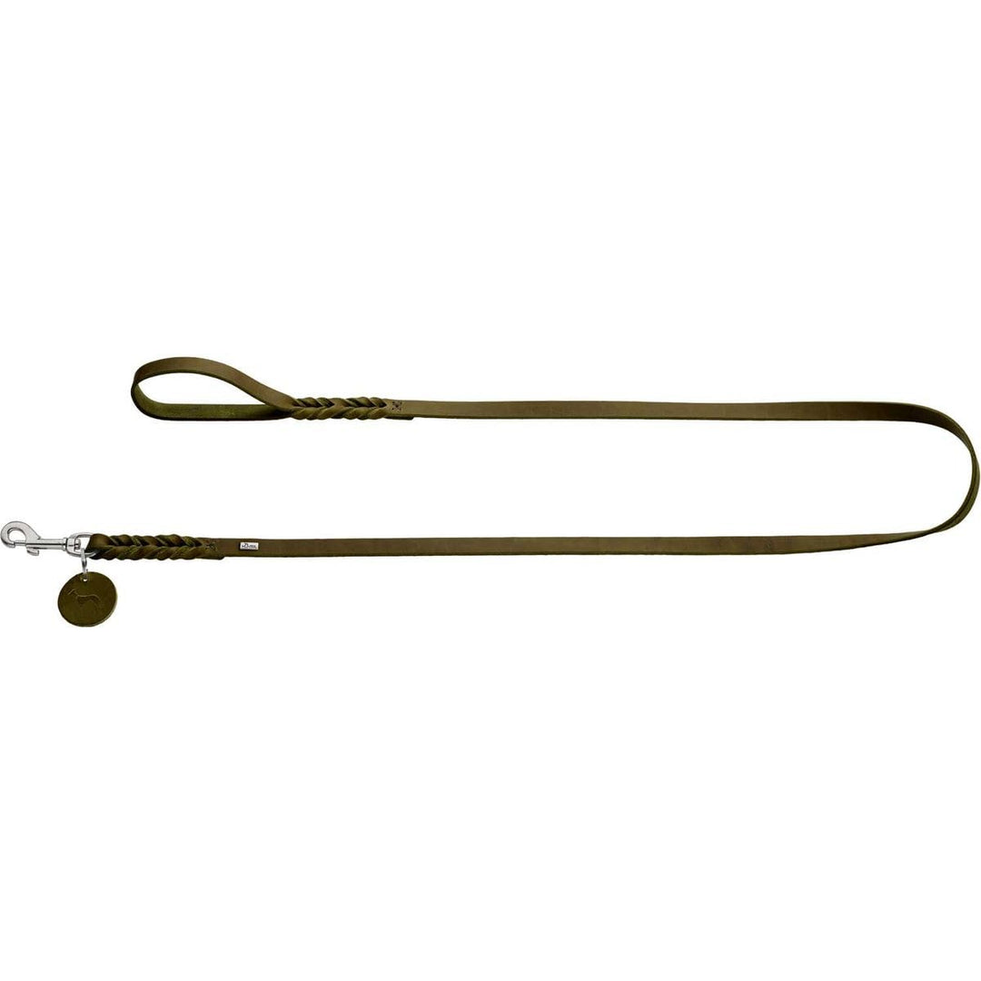 HUNTER SOLID EDUCATION Hundeführleine, Leder, geflochten, robust, weich, Handschlaufe, 1.6 x 200 cm,